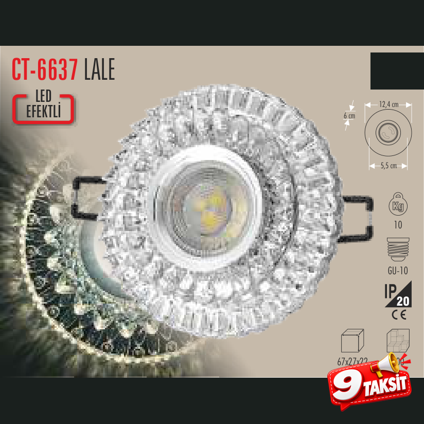 CATA Lale Led Efektli Cam Spot