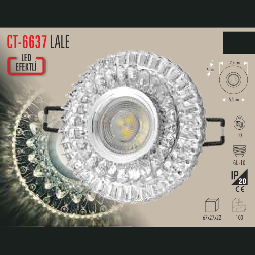 CATA Lale Led Efektli Cam Spot