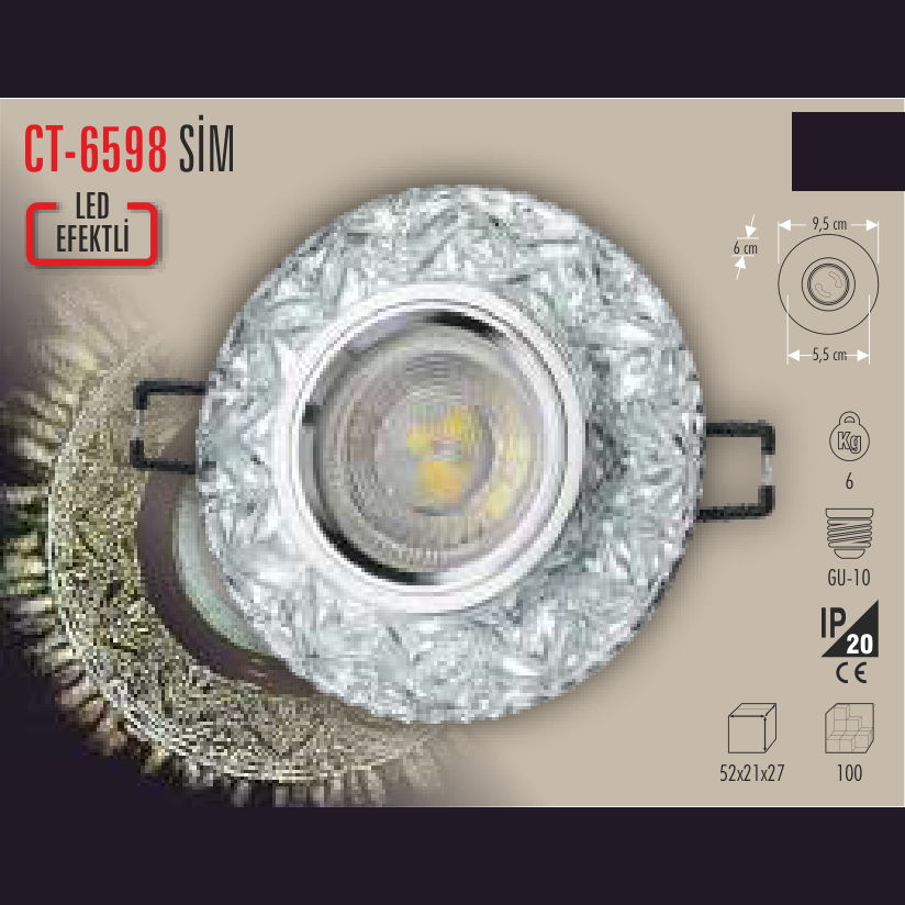 CATA Sim Led Efektli Cam Spot