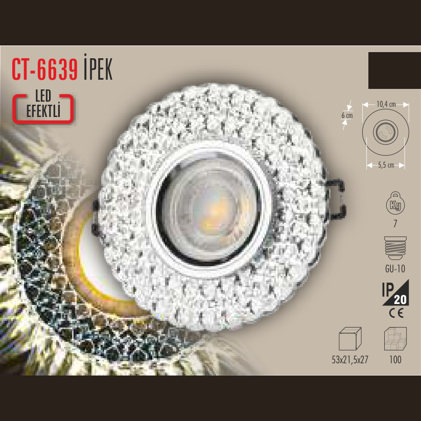CATA İpek Led Efektli Cam Spot