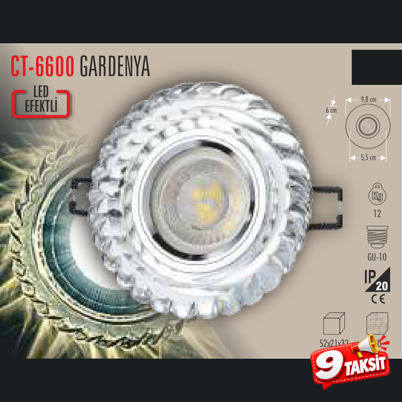 CATA Gardenya Led Efektli Cam Spot