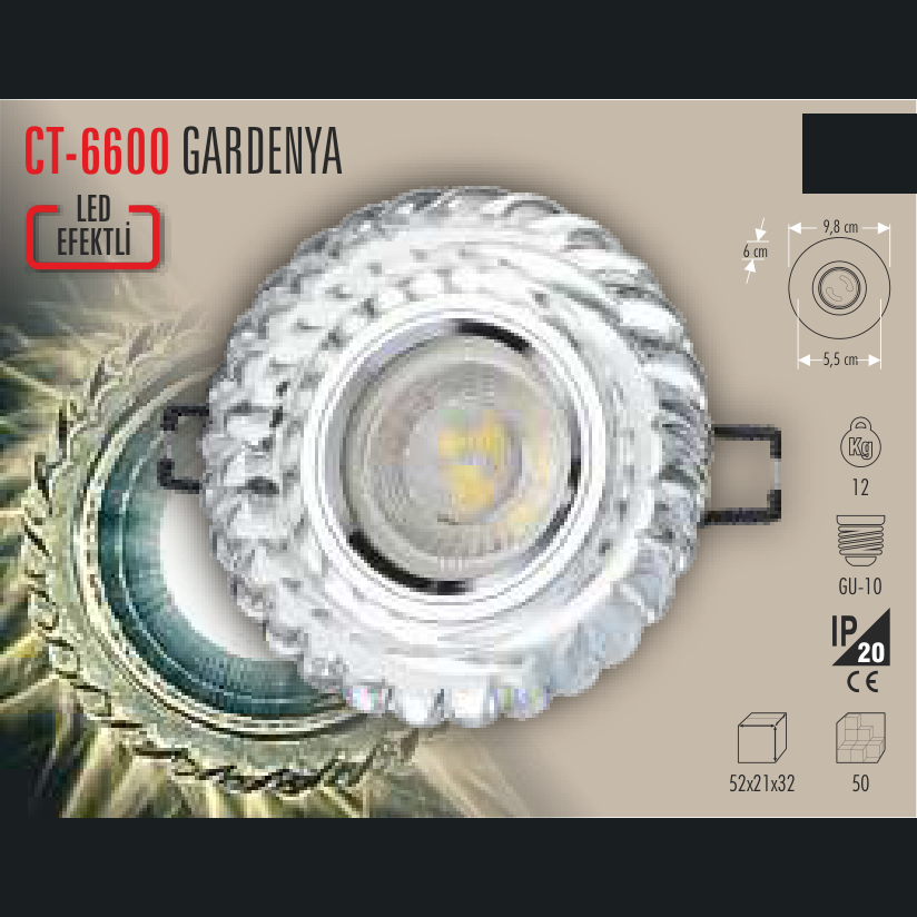 CATA Gardenya Led Efektli Cam Spot