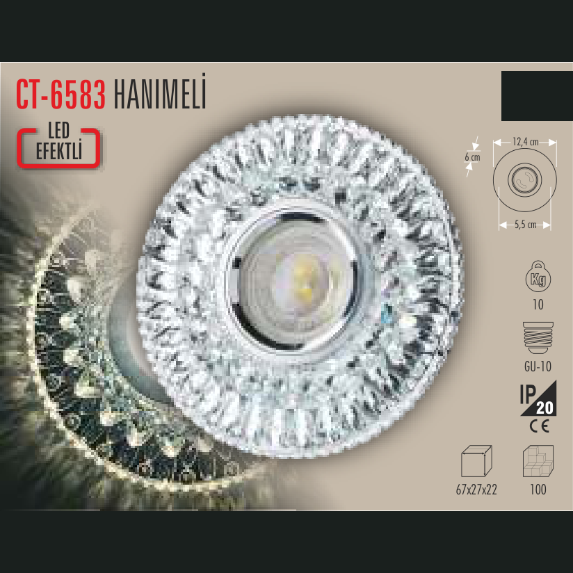 CATA Hanımeli Led Efektli Cam Spot