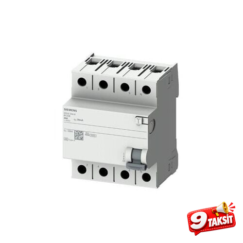 30mA 3 Kutup + Nötr 25A AC Tipi Kaçak Akım Koruma Rölesi