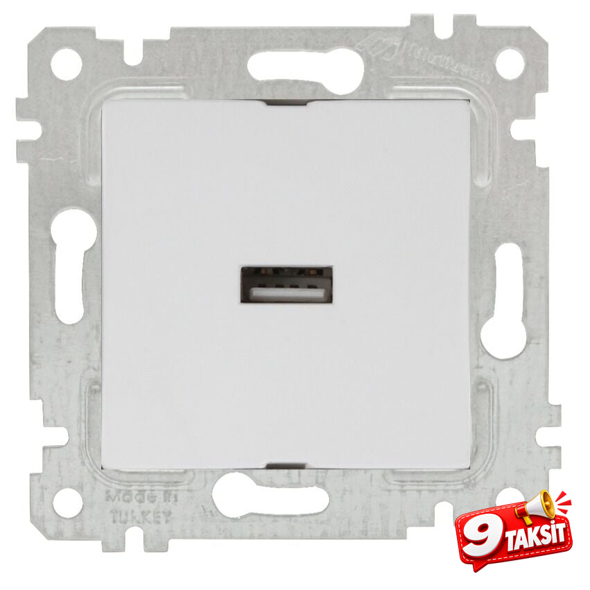 Mutlu San Rita MEK+TUŞ TEKLİ USB ŞARJ PRİZİ
