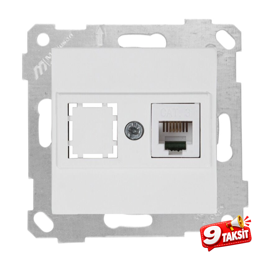 Mutlu San Rita MEK+TUŞ TELEFON PRİZİ 1XRJ12 (CAT3)