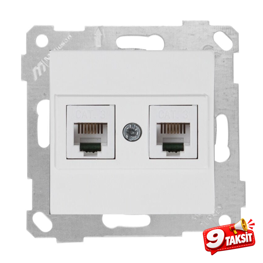 Mutlu San Rita MEK+TUŞ TELEFON PRİZİ 2XRJ12 (CAT3)