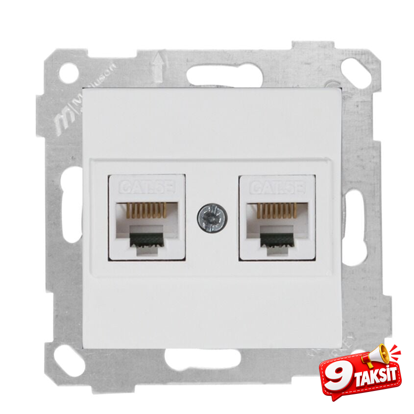 Mutlu San Rita MEK+TUŞ DATA PRİZİ 2*RJ45 (CAT5E)
