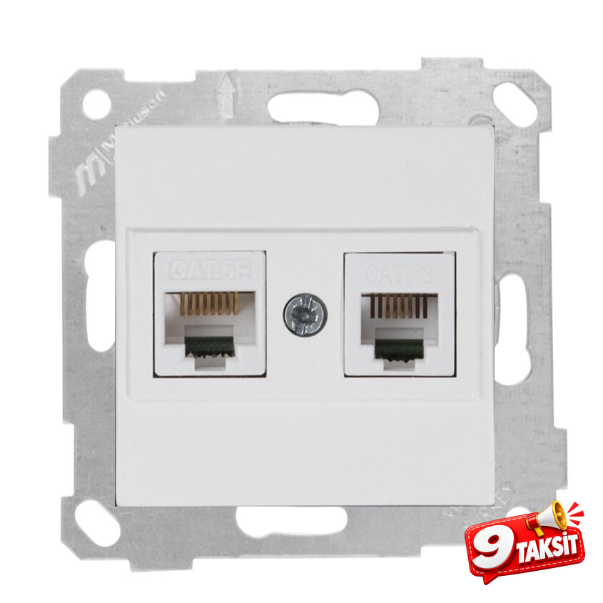 Mutlu San Rita MEK+TUŞ TLF DATA PRİZ (RJ12 CAT3 + CAT5E)