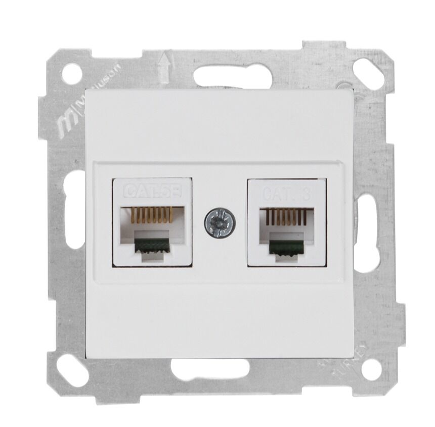Mutlu San Rita MEK+TUŞ TLF DATA PRİZ (RJ12 CAT3 + CAT5E)