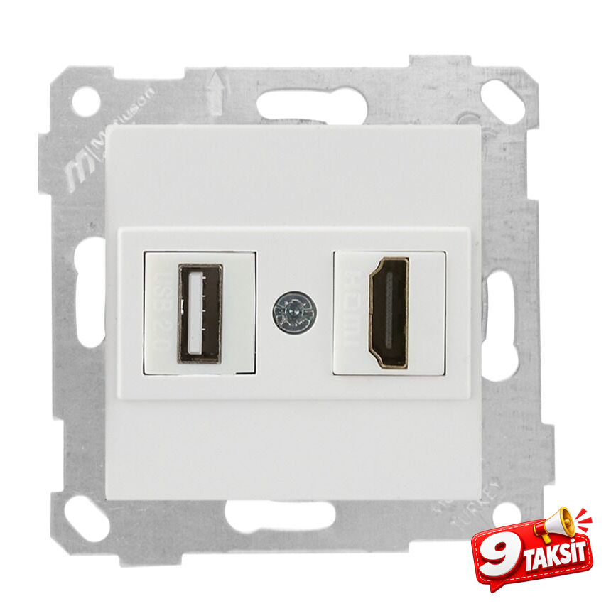 Mutlu San Rita MEK+TUŞ DATA PRİZİ 1*USB/1*HDMI