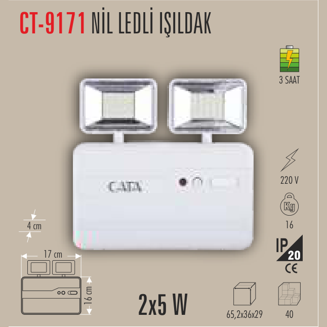 CATA Nil Ledli Işıldak 2x5W