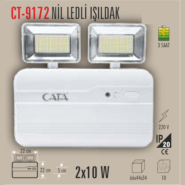 CATA Nil Ledli Işıldak 2x10W