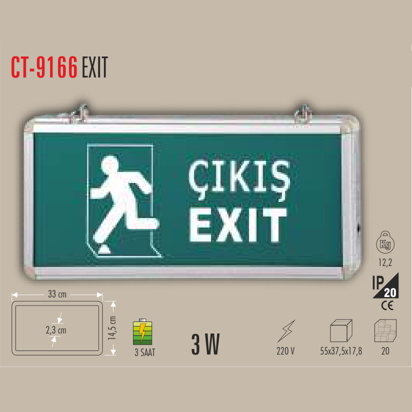 CATA Exit Yönlendirme Tabelası (Koşan Adam)
