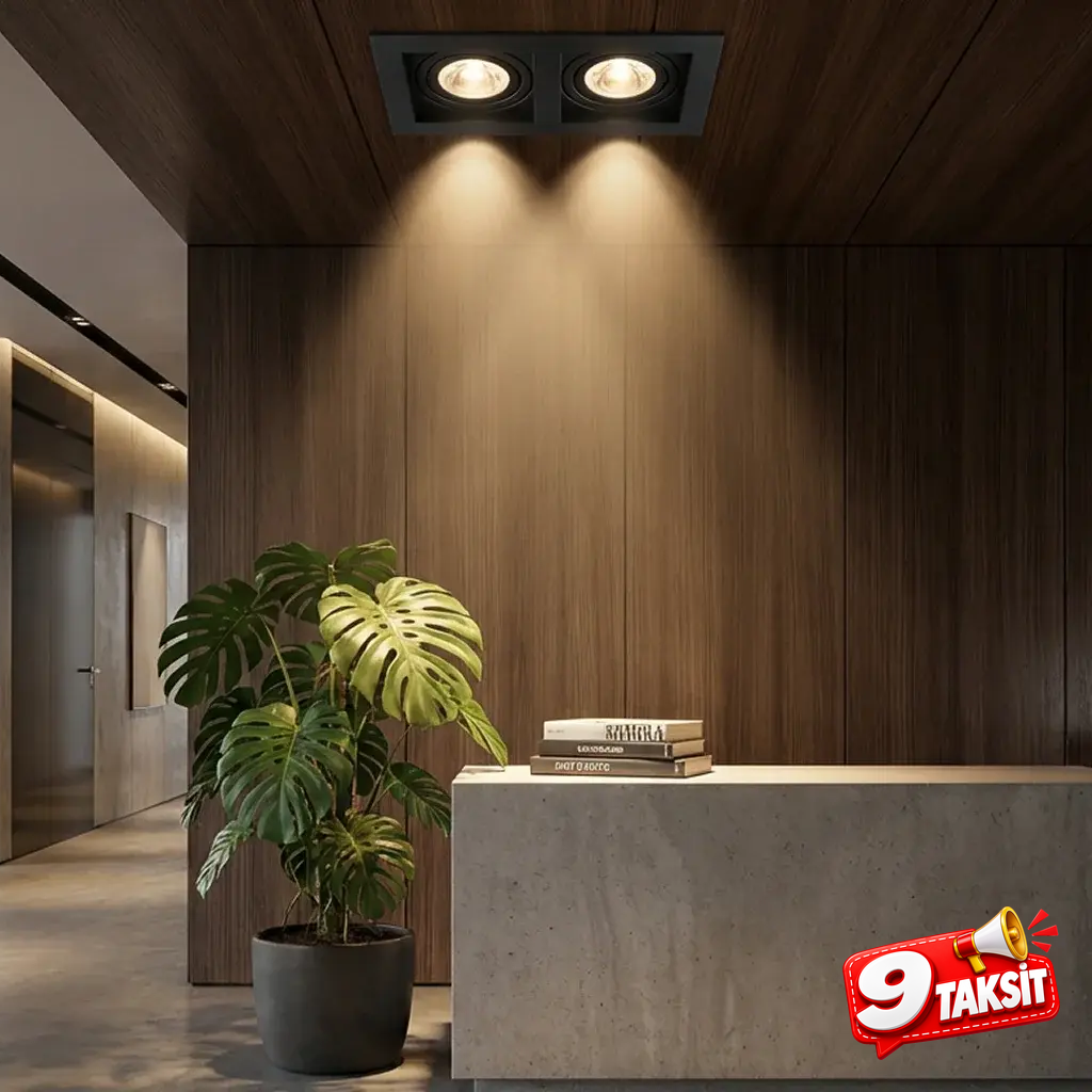 CATA Pars İkili LED Spot Kasası (Siyah)