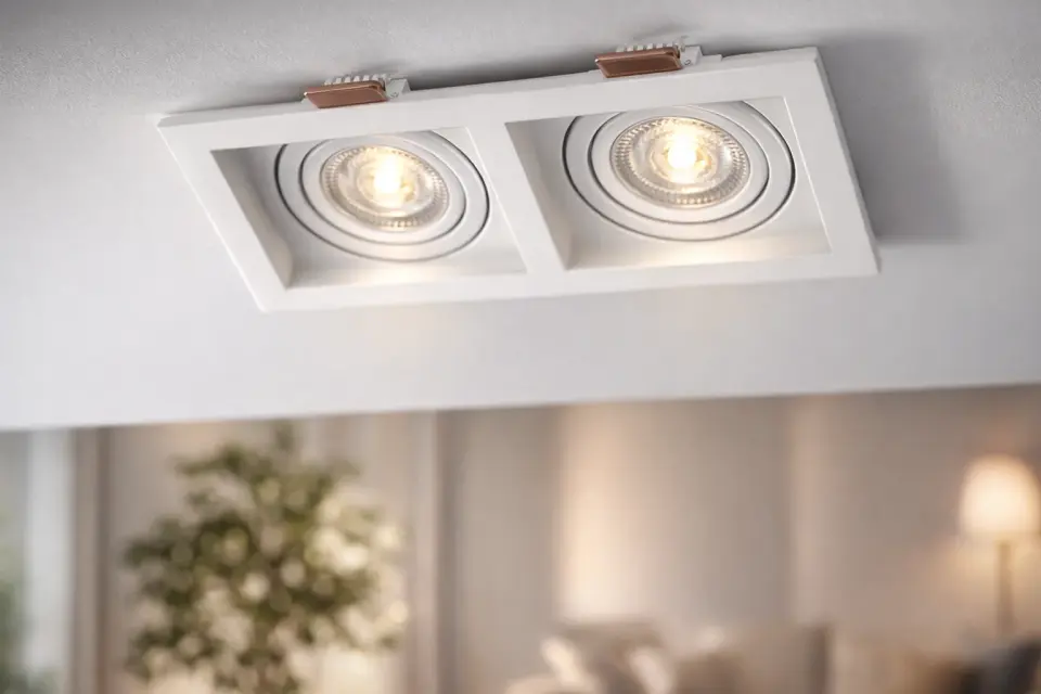 CATA Pars İkili LED Spot Kasası (Beyaz-Siyah)