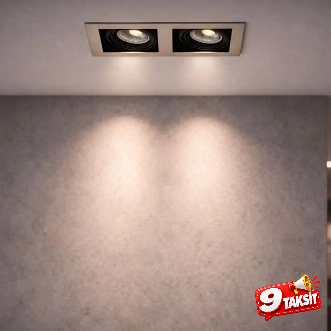 CATA Pars İkili LED Spot Kasası Satin