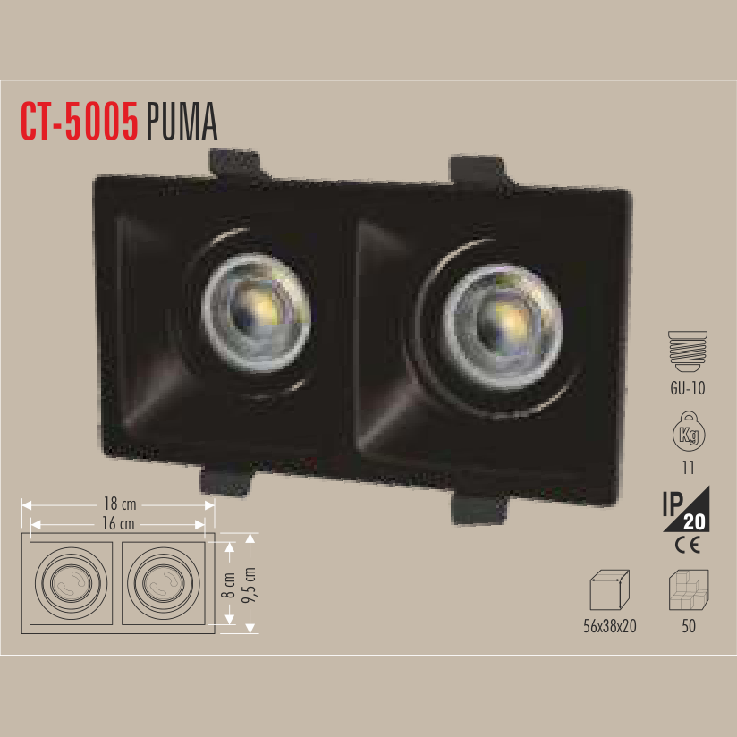 CATA Puma İkili LED Spot Kasası (LED Spot) - Kullanım Görseli