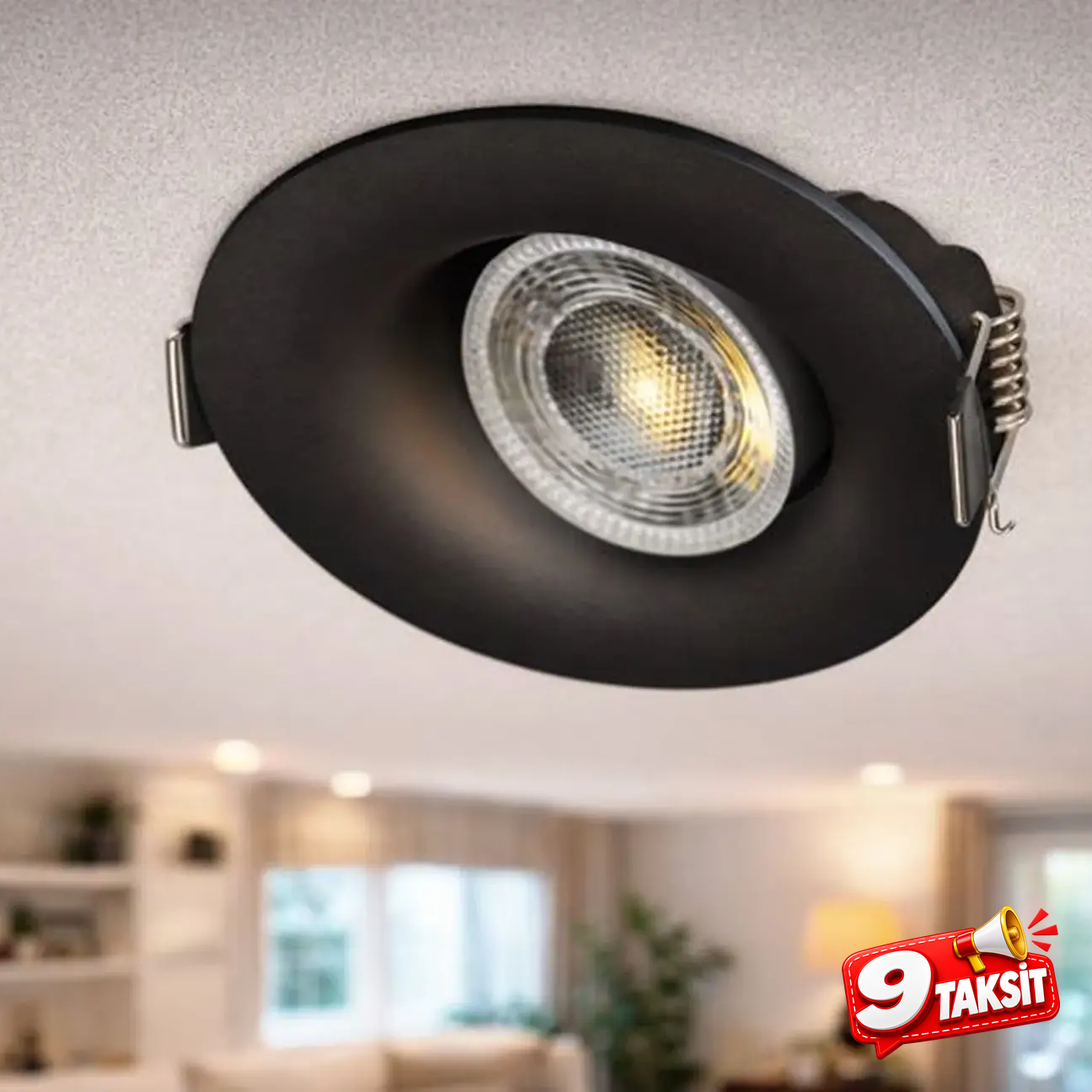 CATA Lion LED Spot Kasası (Siyah, Yuvarlak)