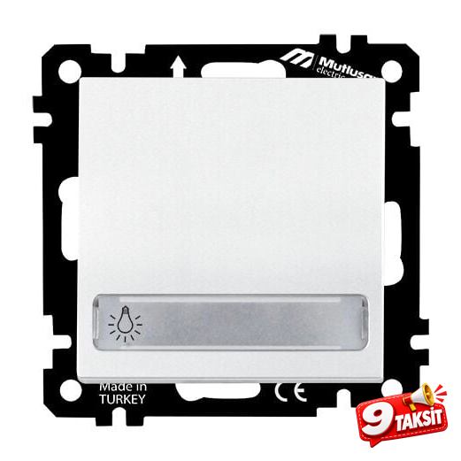 Mutlu San Elitra MEK+TUŞ IŞIKLI ETİKETLİ ÇAĞIRMA (220V) KLİPSLİ (Mekanizma) - Ürün Görseli
