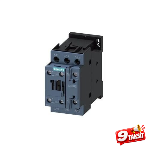 3P 12A 5.5kW Kontaktör (230V AC) - 1NO+1NC
