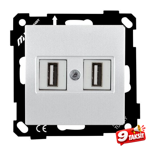 Mutlu San Elitra MEK+TUŞ DATA PRİZİ 2*USB (Mekanizma) - Ürün Görseli