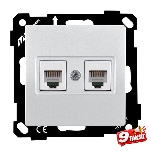 Mutlu San Elitra MEK+TUŞ TELEFON PRİZİ 2*RJ12 CAT3