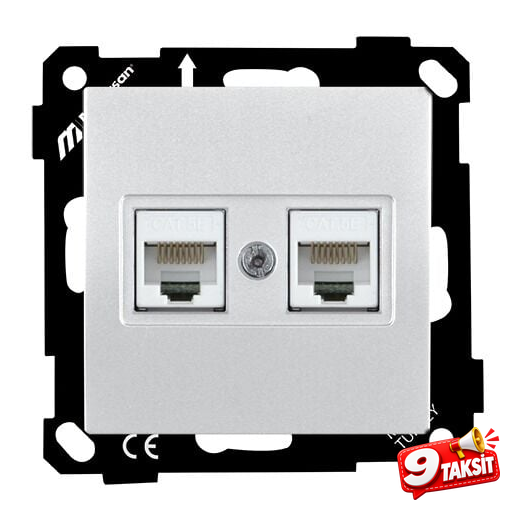 Mutlu San Elitra MEK+TUŞ DATA PRİZİ 2*RJ45 (CAT5E)
