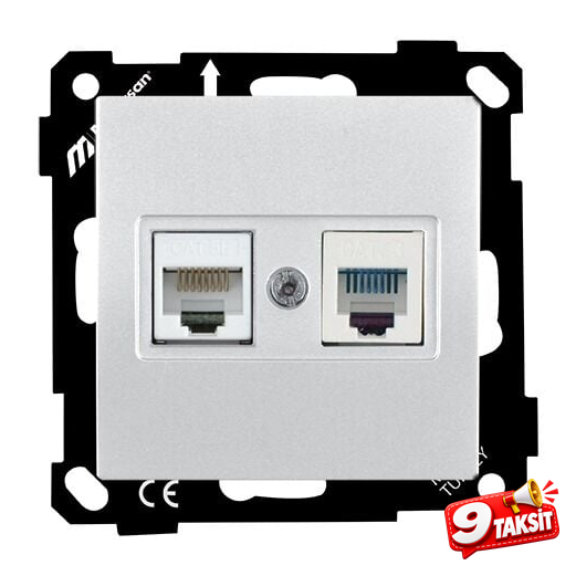 Mutlu San Elitra MEK+TUŞ TLF+DATA PRİZ (RJ12 CAT3+CAT5E)