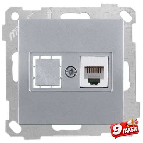 Mutlu San Candela MEK+TUŞ TELEFON PRİZİ 1XRJ12 (CAT3) İnox (v2)
