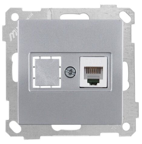Mutlu San Candela MEK+TUŞ TELEFON PRİZİ 1XRJ12 (CAT3) İnox (v2)
