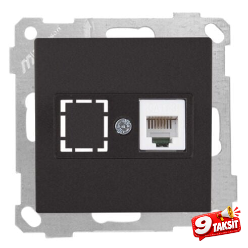 Mutlu San Candela MEK+TUŞ TELEFON PRİZİ 1XRJ12 (CAT3) Siyah (v1)