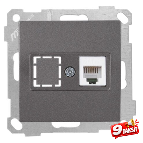 Mutlu San Candela MEK+TUŞ TELEFON PRİZİ 1XRJ12 (CAT3) Füme (v2)