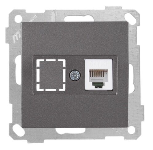 Mutlu San Candela MEK+TUŞ TELEFON PRİZİ 1XRJ12 (CAT3) Füme (v2)