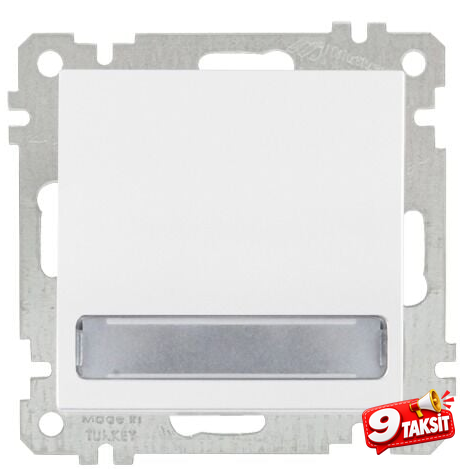 Mutlu San Candela MEK+TUŞ IŞIKLI ETİK. ANAHTAR (220V)KLİPSLİ