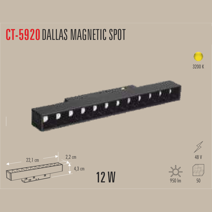 CATA Dallas Magnetic Spot 12W