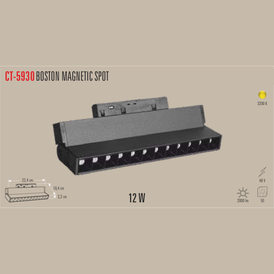 CATA Boston Magnetic Spot 12W