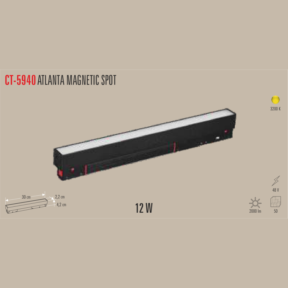 CATA Atlanta Magnetic Lineer Spot 12W