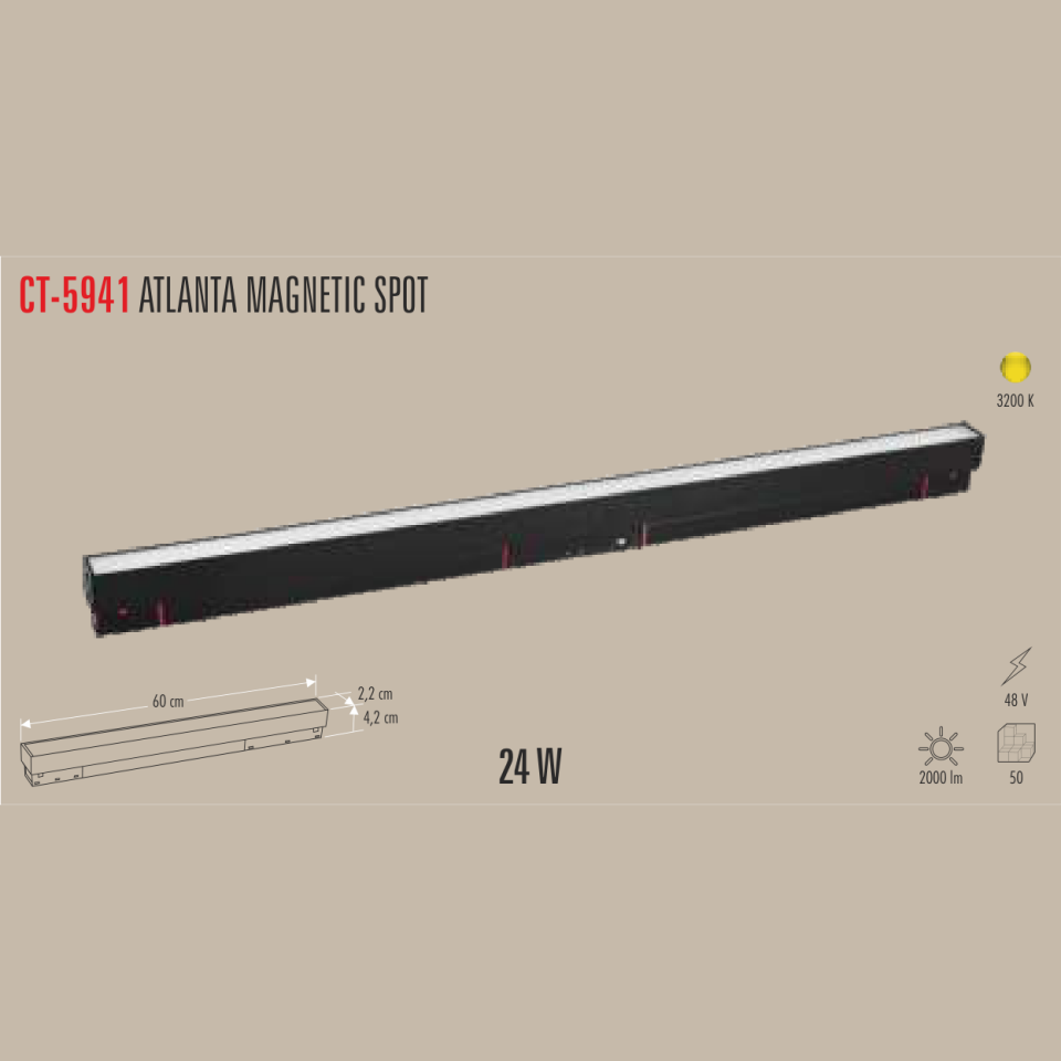 CATA Atlanta Magnetic Lineer Spot 24W