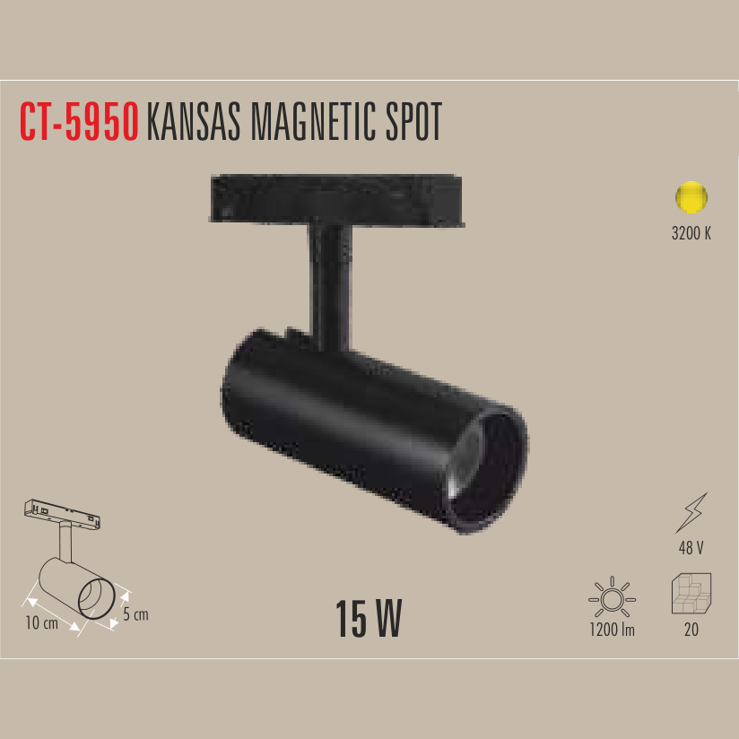 CATA Kansas Magnetic Spot 15W