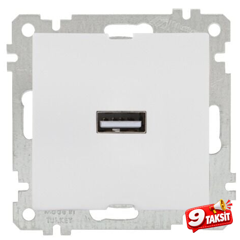 Mutlu San Candela MEK+TUŞ TEKLİ USB ŞARJ PRİZİ