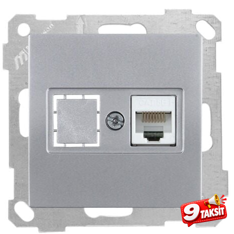 Mutlu San Candela MEK+TUŞ DATA PRİZİ 1*RJ45 (CAT5E) İnox (v1)