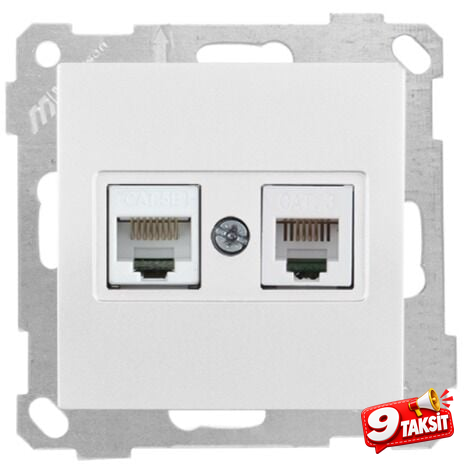Mutlu San Candela MEK+TUŞ TLF DATA PRİZ (RJ12 CAT3 + CAT5E) (Mekanizma) - Ürün Görseli