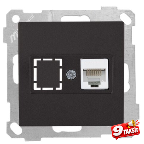 Mutlu San Candela MEK+TUŞ DATA PRİZİ 1*RJ45 (CAT5E) Siyah (v1)