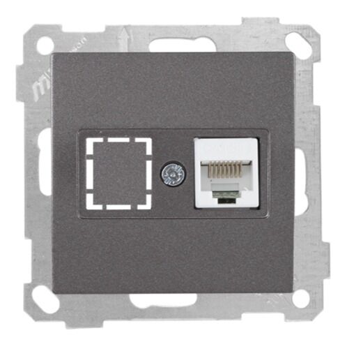 Mutlu San Candela MEK+TUŞ DATA PRİZİ 1*RJ45 (CAT5E) Füme (v2)