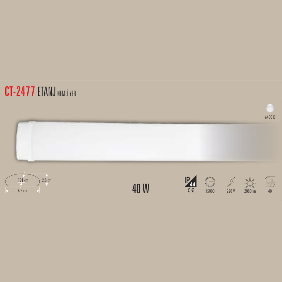 CATA Etanj Nemli Yer Armatürü 40W