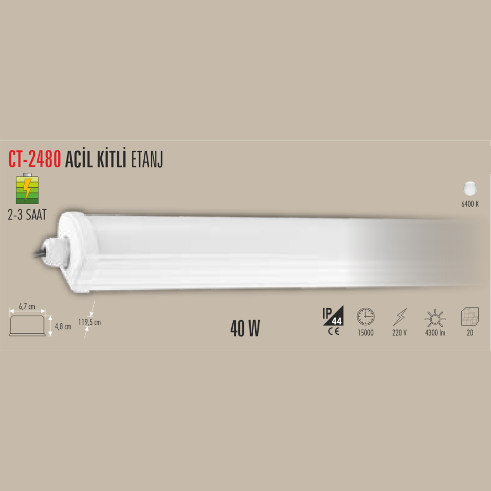 CATA Acil Kitli Etanj Armatür 40W