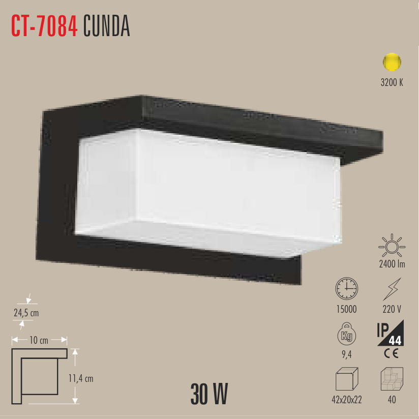 CATA Cunda Dış Mekan Aplik 30W
