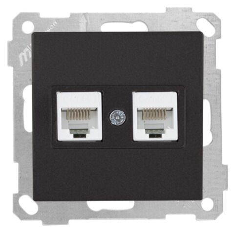 Mutlu San Candela MEK+TUŞ DATA PRİZİ 2*RJ45 (CAT5E) Siyah (v2)