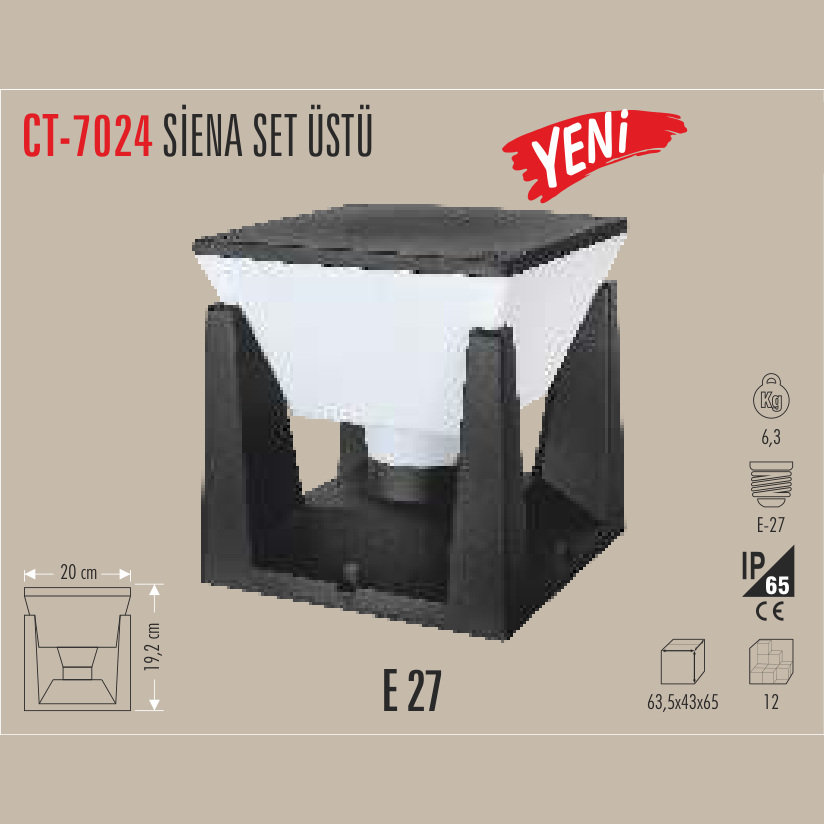 CATA Siena Set Üstü Bahçe Armatürü